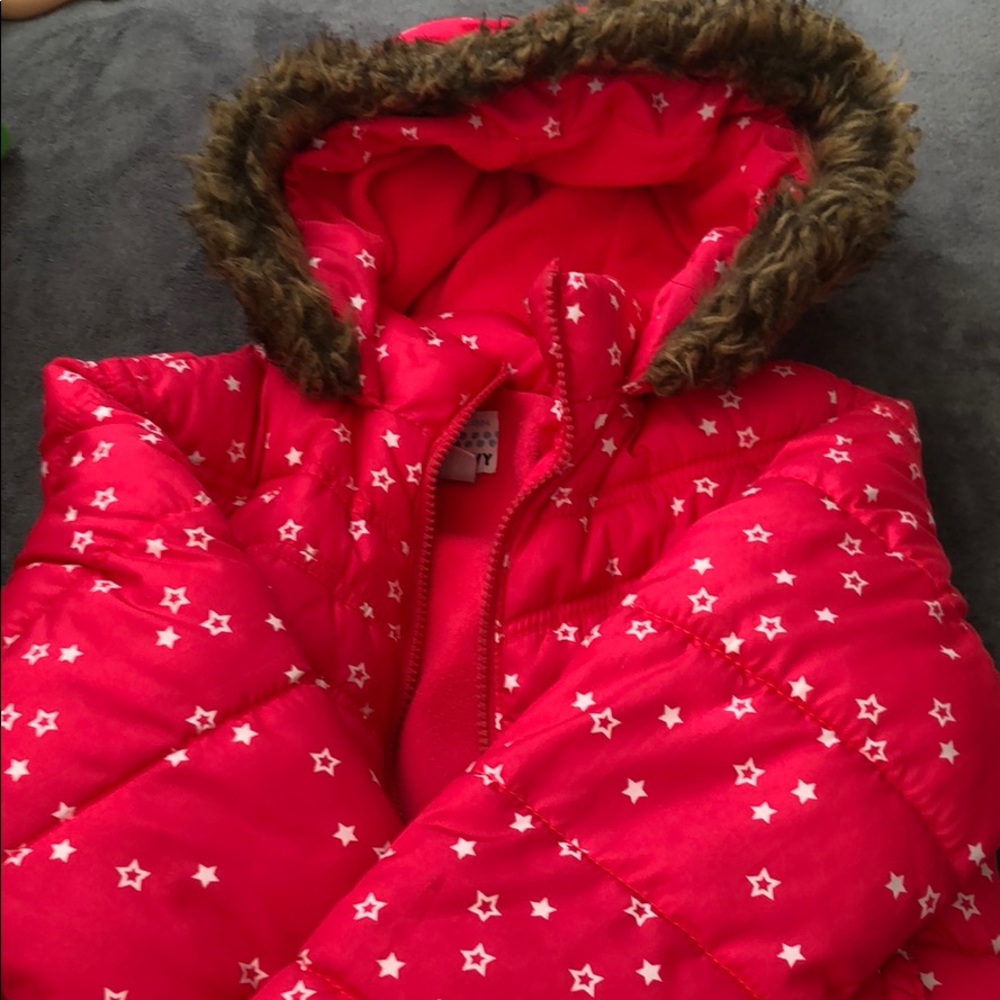 Thick winter jacket.